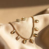Leaf-Shaped Zircon Necklace and Earring Jewelry Set GOLD