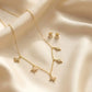 Luxury Gold-Plated & Silver Sparkling Star Necklace and Earrings Set9