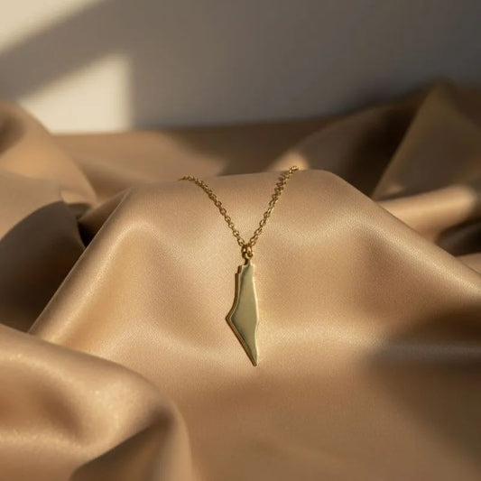 Map Of Palestine Block Necklace