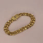 Gold Plated Cuban Link Bracelet with Box Clasp