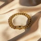 Gold Plated Cuban Link Bracelet with Box Clasp