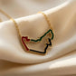 UAE Map Enamel Gold Plated Necklace