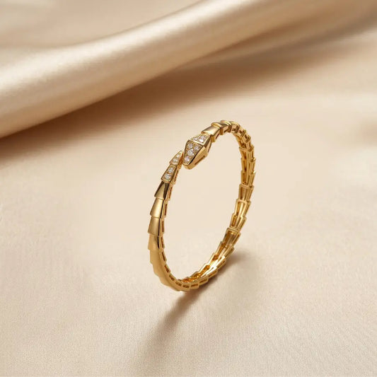 Serpent Wrap Gold Plated Cuff Bracelet