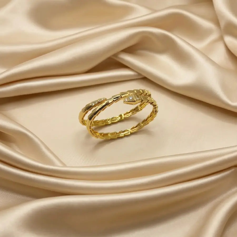 Serpentine 18K Gold Plated Bangle