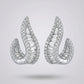 Silver-toned J-Hoop Earrings with Zirconia