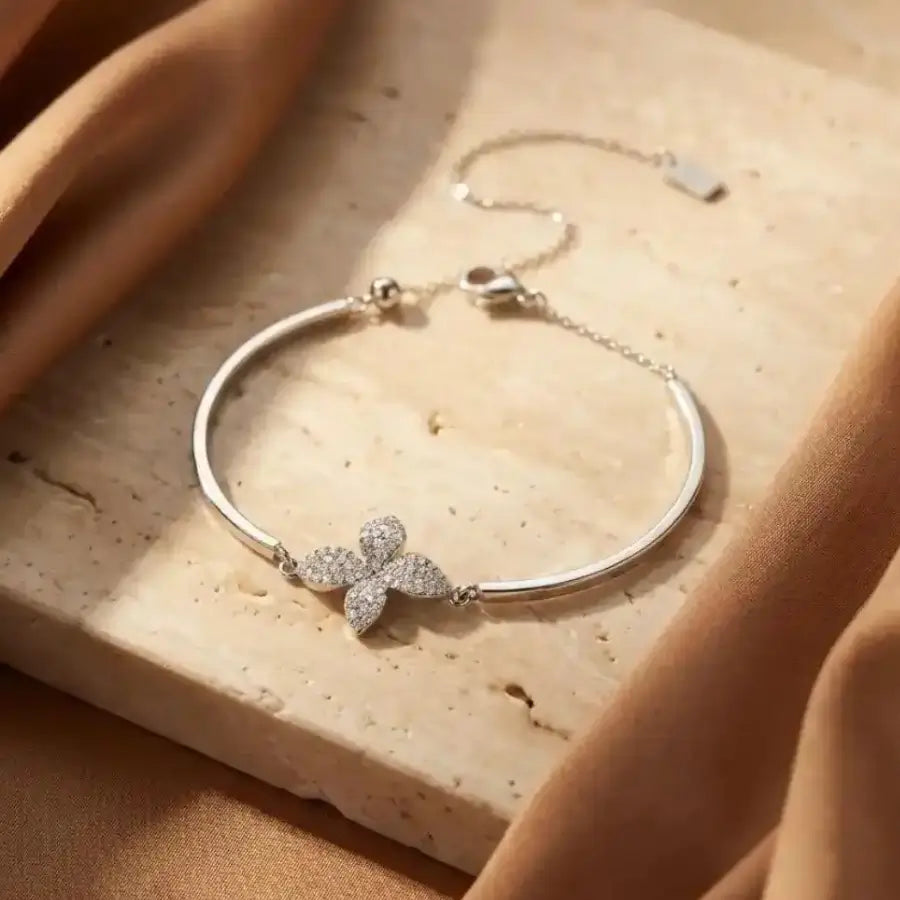 Silver Butterfly Adjustable Bracelet