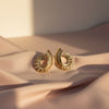 Spiral Pavé Gold Plated Earnings