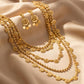 Traditional 3-Piece Gold-plated Layered Jewelry Set front view