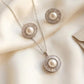 Luxury Silver-Toned Pearl and Zirconia Jewelry Set