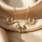Gold-Plated Bowknot Necklace and Earrings Jewelry Set