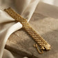 Luxury Gold-Plated Intricate Granulated Pyramidal Mesh Bracelet