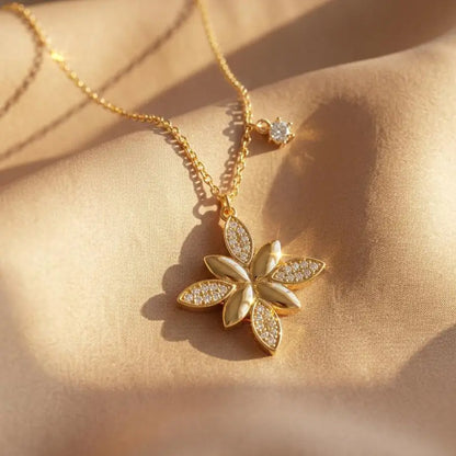 Gold-plated Alternating Flower Necklace