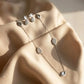 Gold Plated Teardrop Station Necklace and Earrings Set