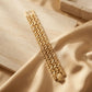 Luxury Gold-Plated Intricate Mesh Textured Wide Bracelet