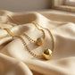 Gold Plated Two-Row Layered Bead Necklace