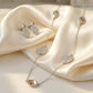 Gold Plated Teardrop Station Necklace and Earrings Set