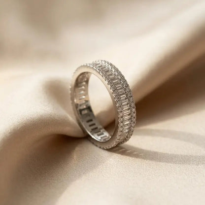 Gold-Plated and Silver-Toned Geometric Band Ring