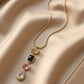 Gold Plated Cascade Multi-Gemstone Pendant Necklace