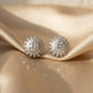 Luxury Gold-Plated and Silver-Toned Sunburst Zirconia Stud Earrings