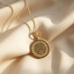 Gold-Plated Round Islamic Ayat al-Kursi Necklace