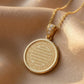 Gold-Plated Round Islamic Ayat al-Kursi Necklace