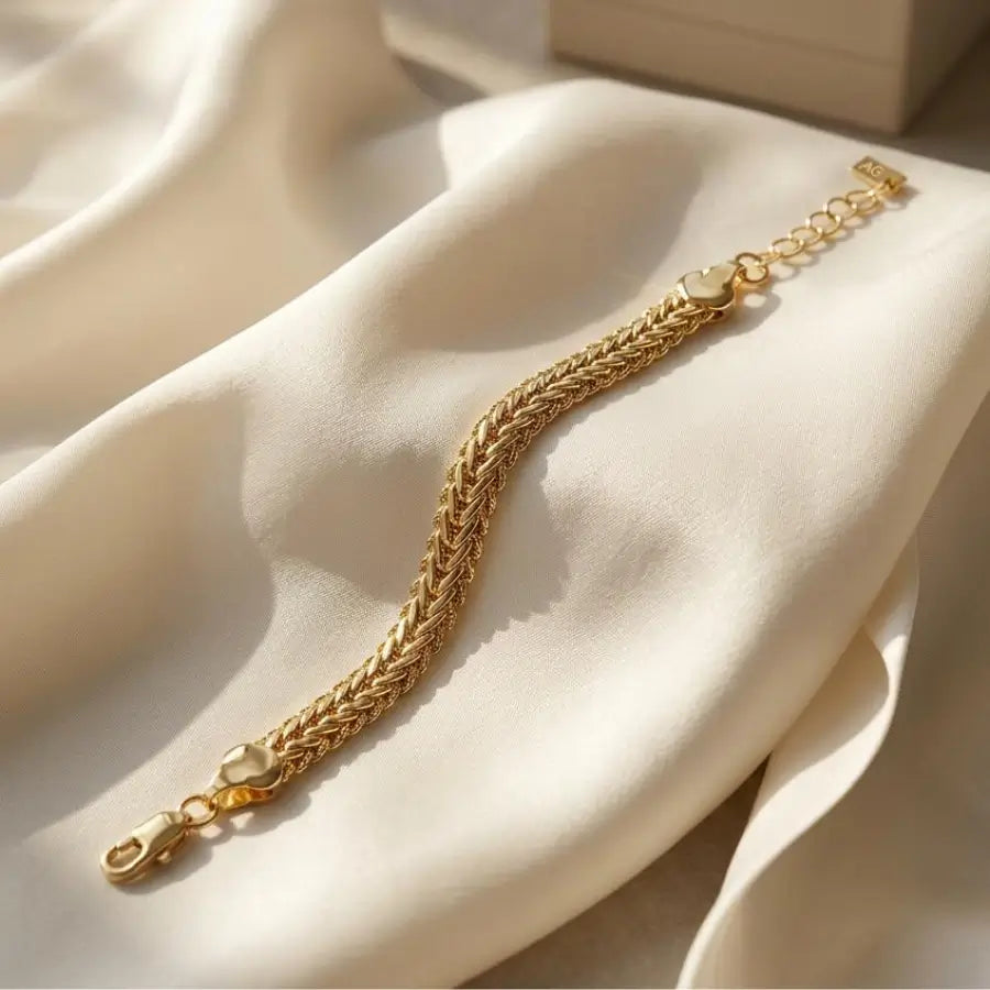 Luxury Gold-Plated Braided Wheat Chain Bracelet