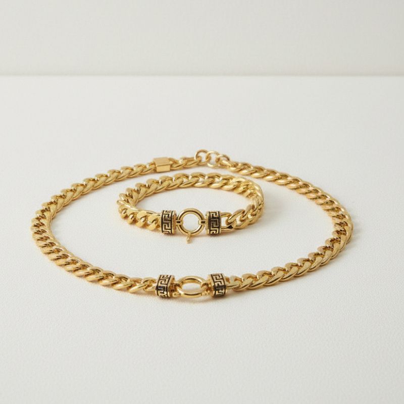 Versace plated gold chain Set