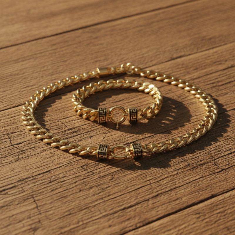 Versace plated gold chain Set
