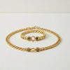 Gold Plated Cuban Link Chain & Bracelet Set