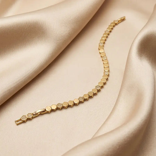 Zirconia Gold Plated Tennis Bracelet