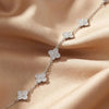 Zirconia-Paved Clover Motif Bracelet available in Silver top angle view