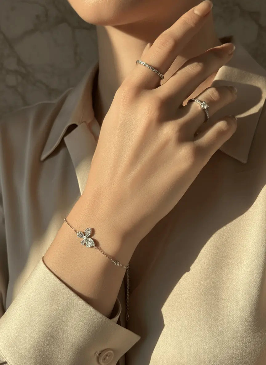 Butterfly Charm Bracelet – Silver & Gold Tone1