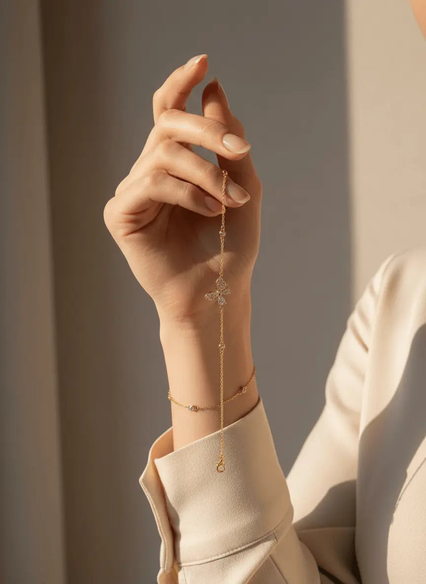 Butterfly Charm Bracelet – Silver & Gold Tone2