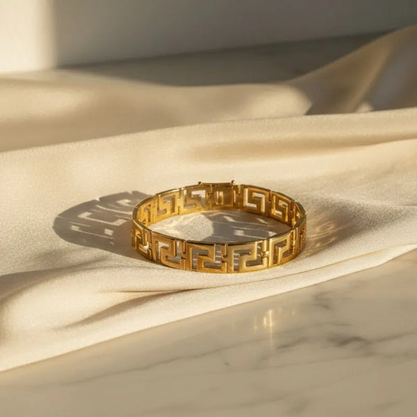 gold-plated Greek key bracelet