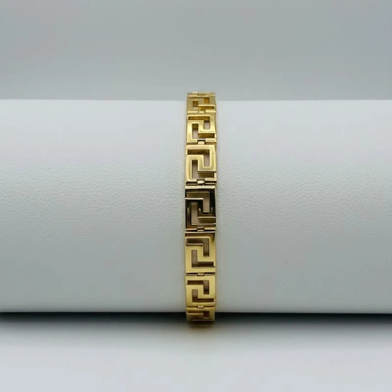 gold-plated Greek key bracelet