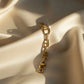 gold-tone chain link bracelet with pavé crystal accents